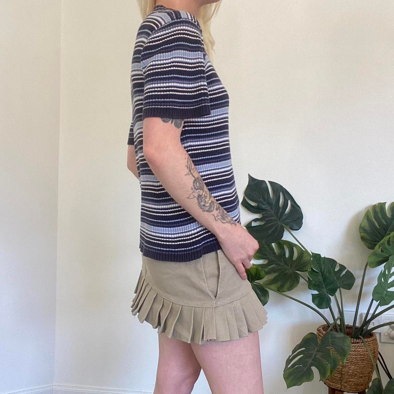 90s Vintage Blue striped Just Jeans knit top