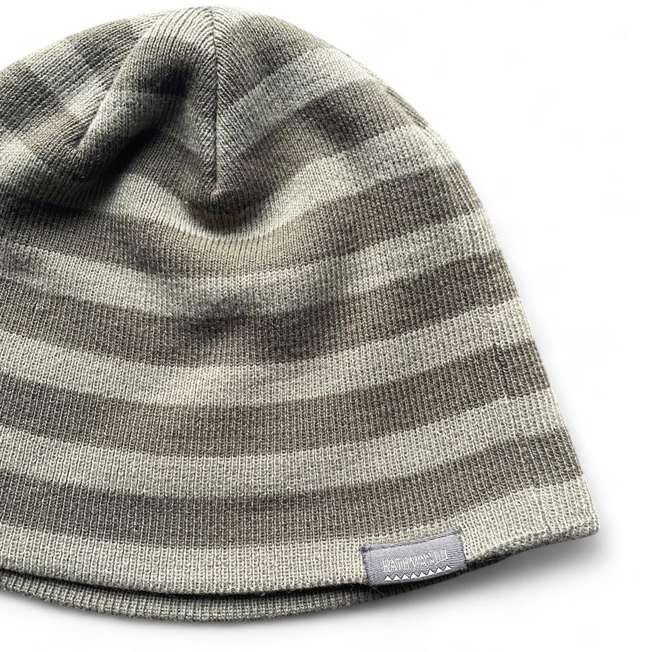 Kathmandu Sage green striped beanie