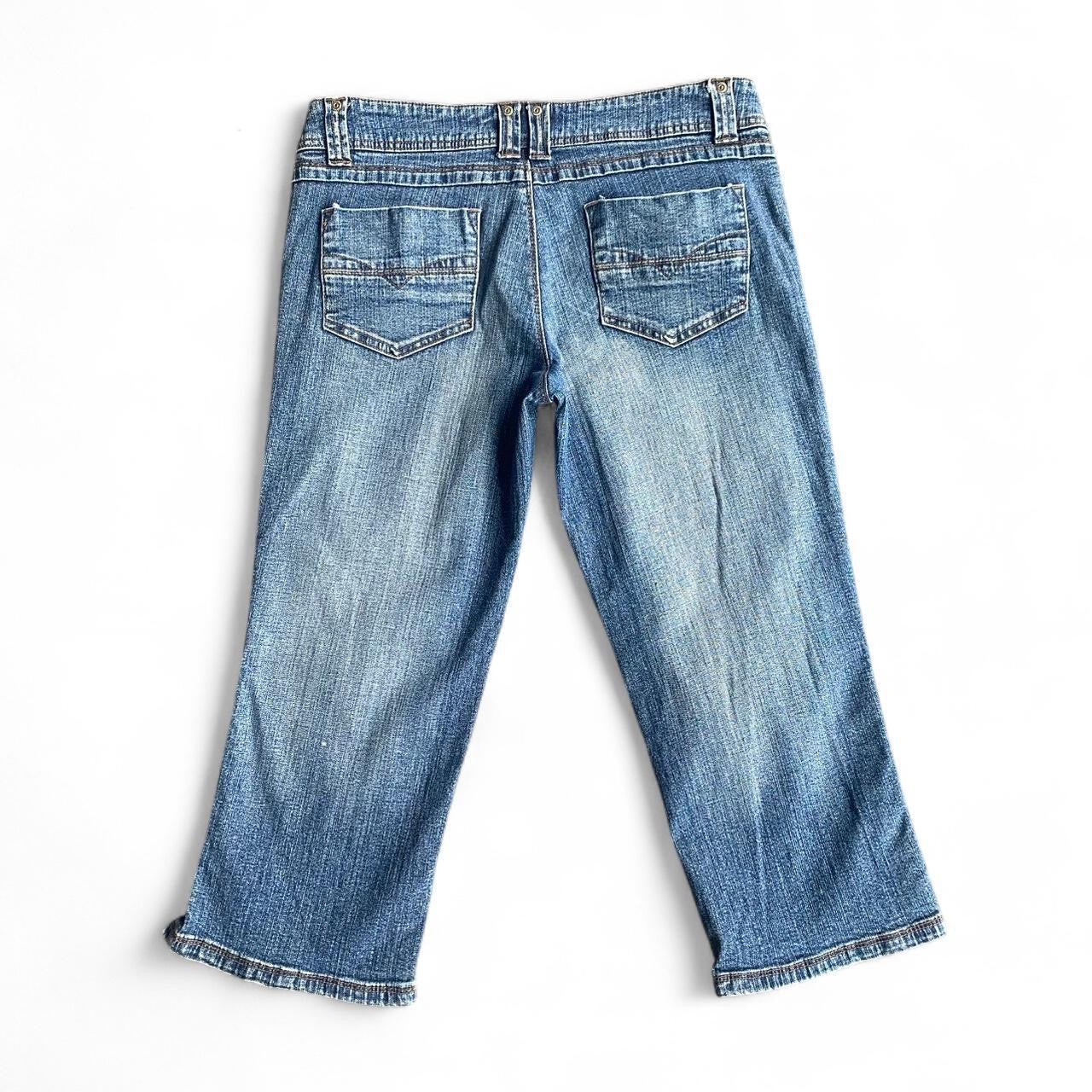 Y2K low rise 3/4 Blue Denim Jeans