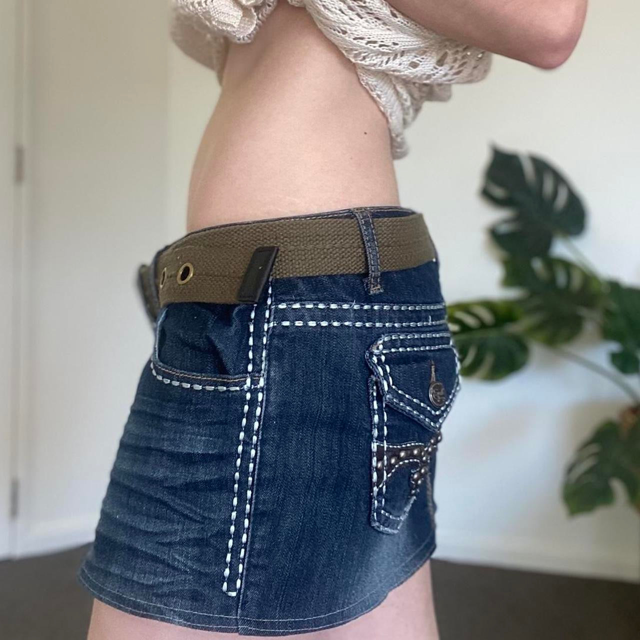 Y2K EDC chunky khaki green army canvas belt with gold buckles