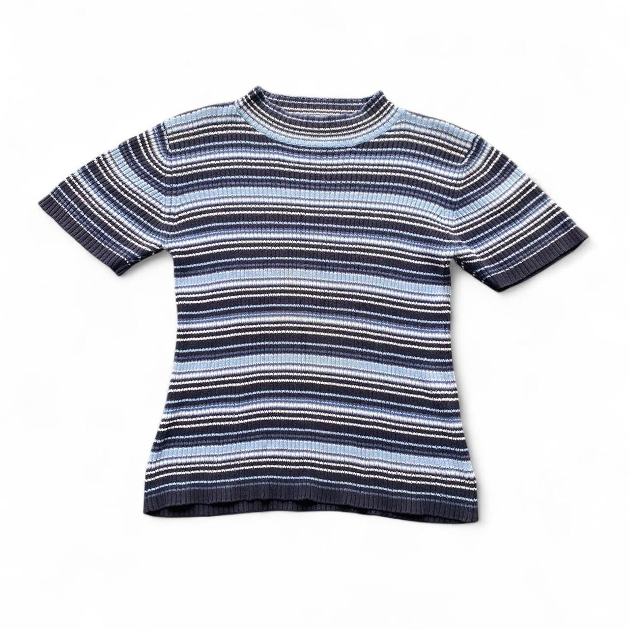 90s Vintage Blue striped Just Jeans knit top