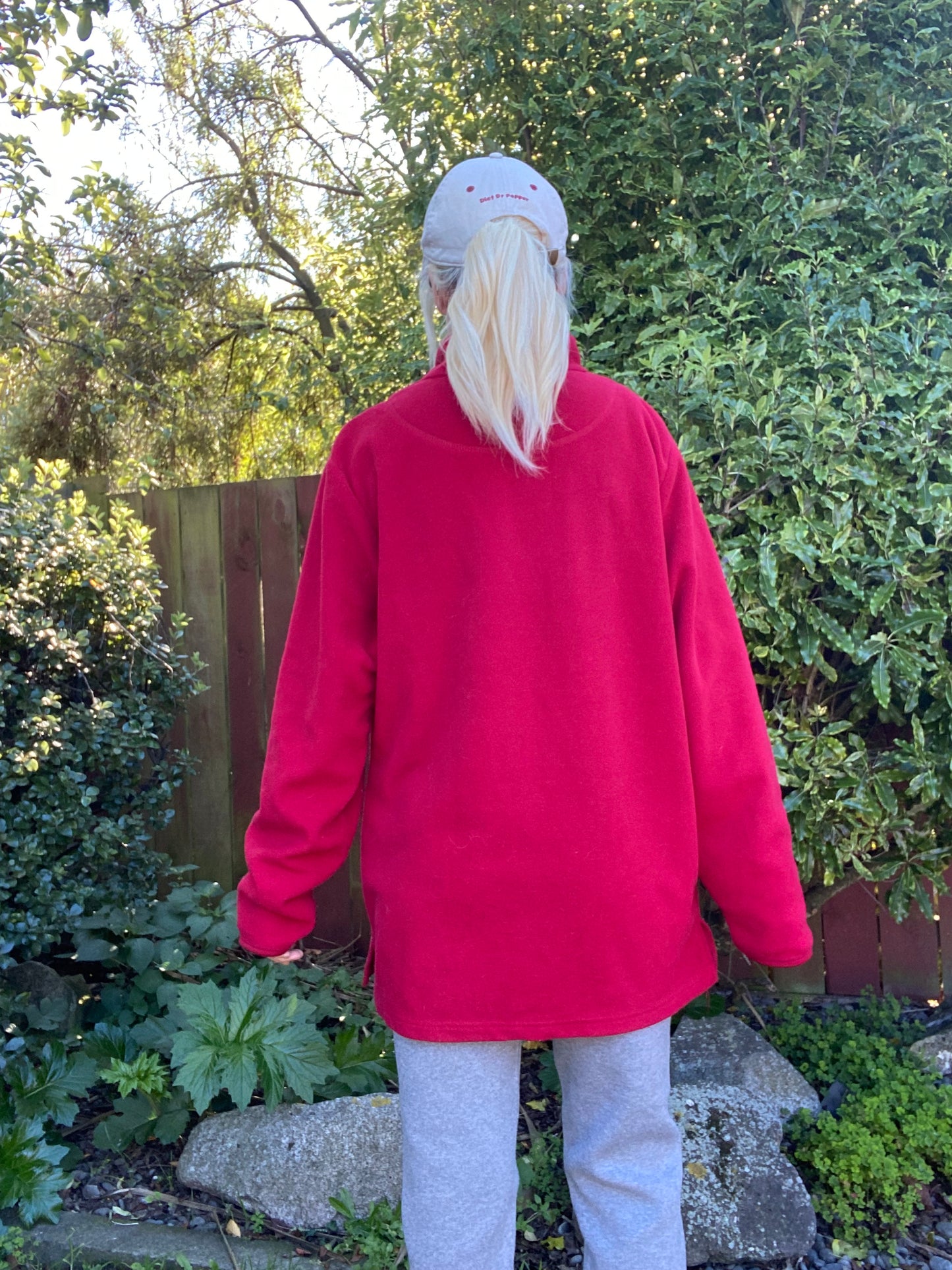 Vintage Red Half Zip Fleece Jumper