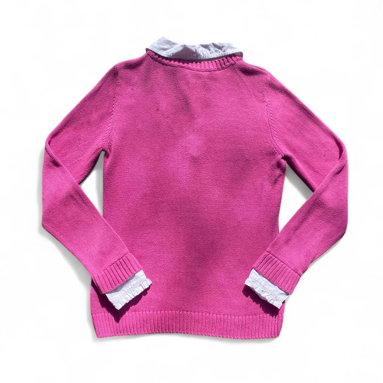 The cutest Pink layered argyle sweater/blouse!
