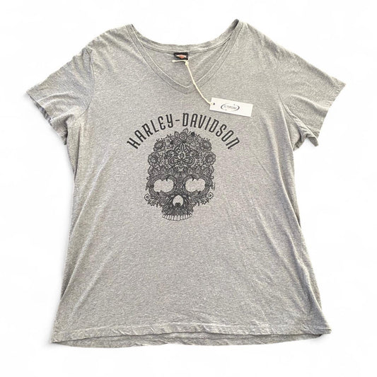 Vintage Grey Skull Harley Davidson Tee