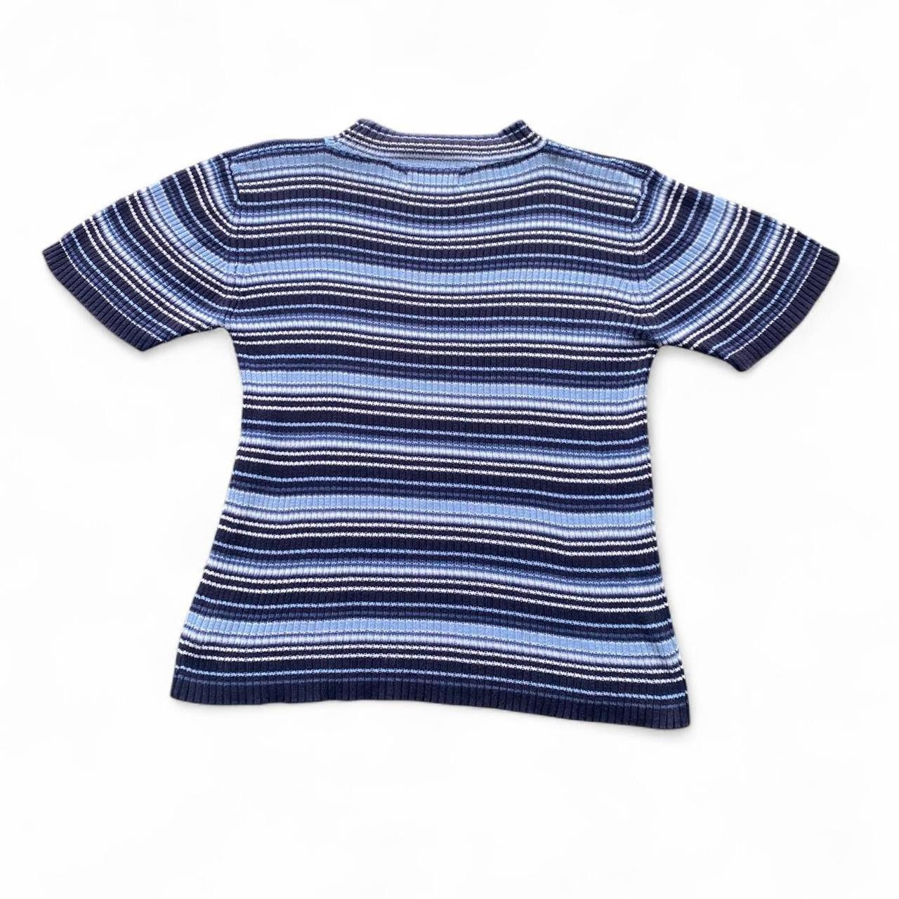 90s Vintage Blue striped Just Jeans knit top