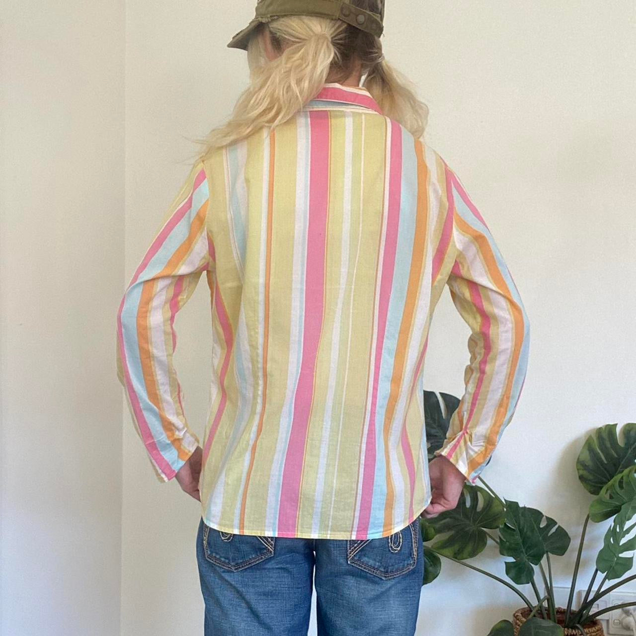 Y2K Multicolour striped button-up shirt