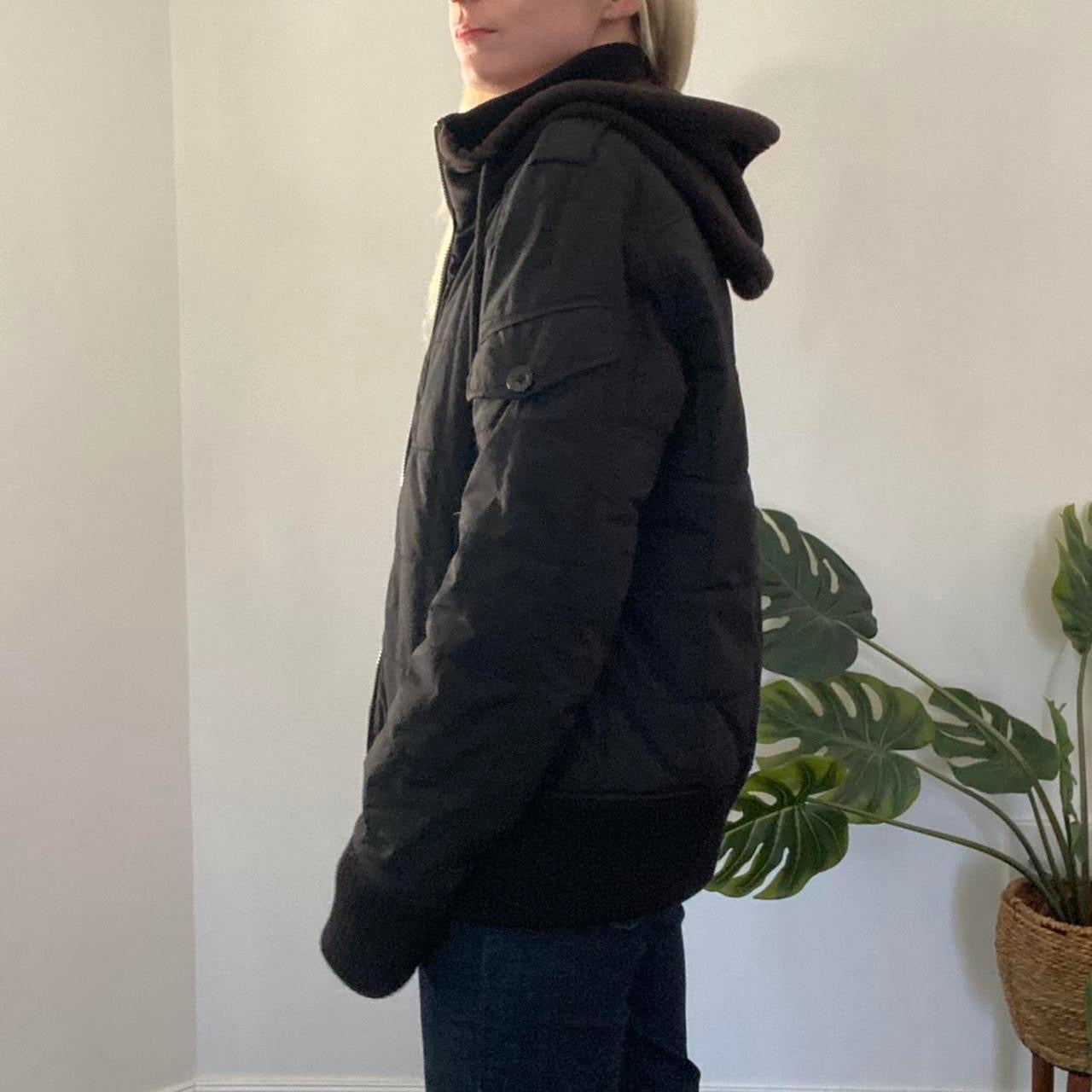 Y2K layered zip up hooded puffer jacket