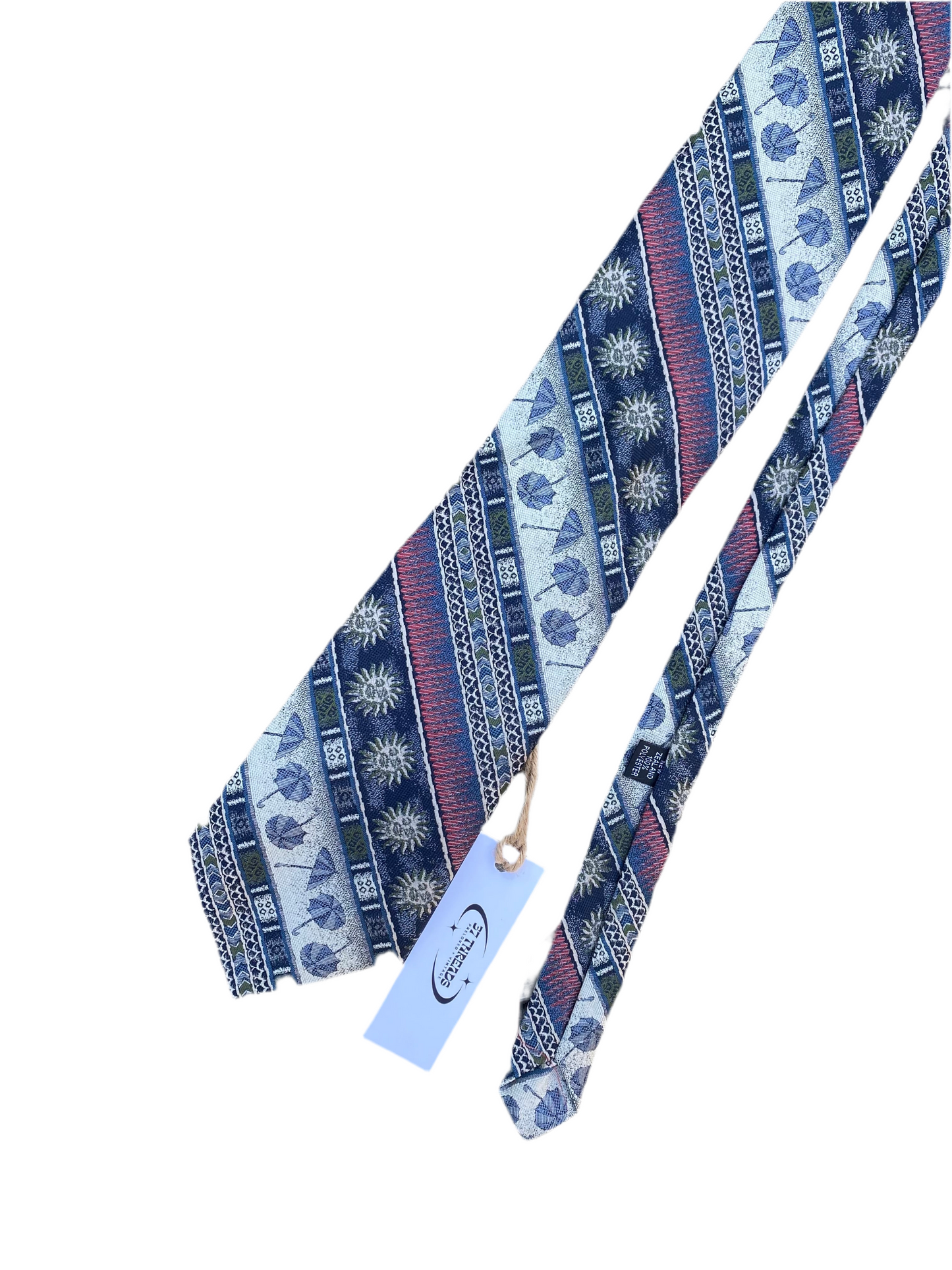 90s Vintage printed stripe tie