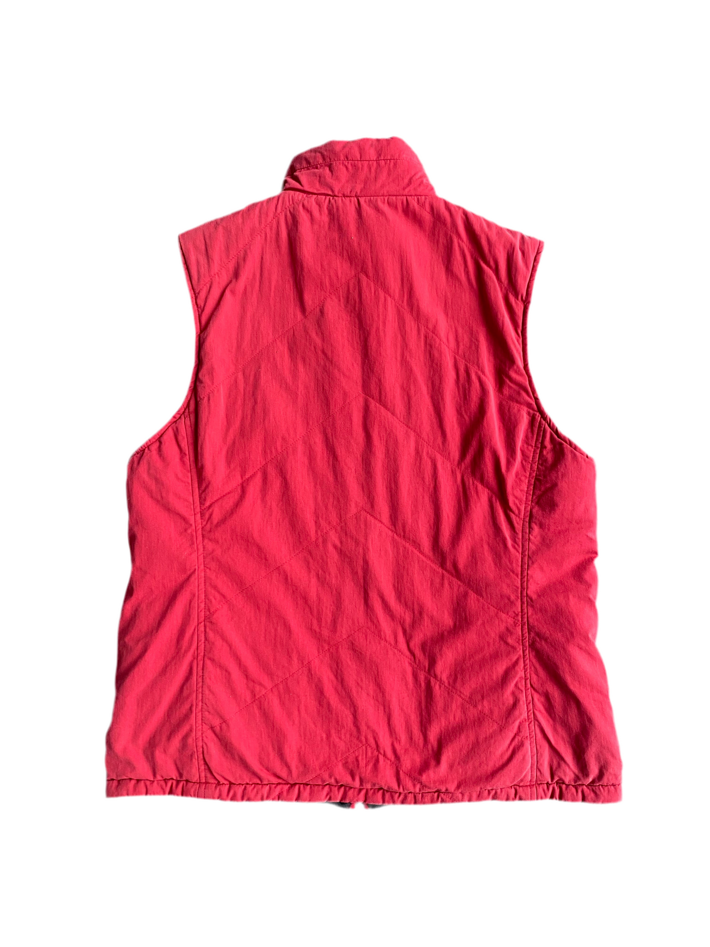 Vintage faded red zip up puffer vest