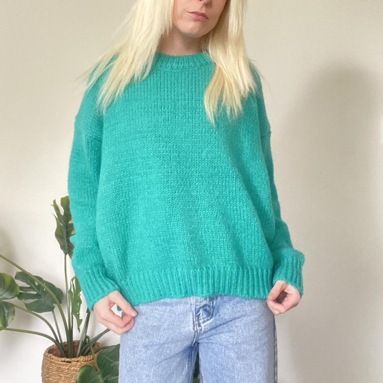 Cosy turquoise knit sweater!