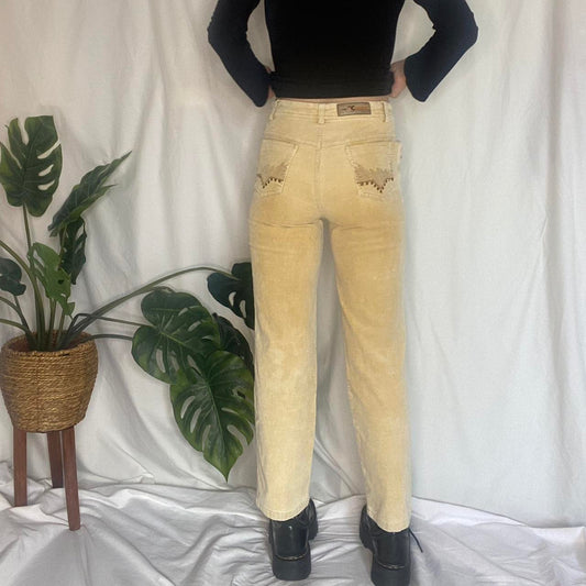 Vintage tan corduroy mid rise pants