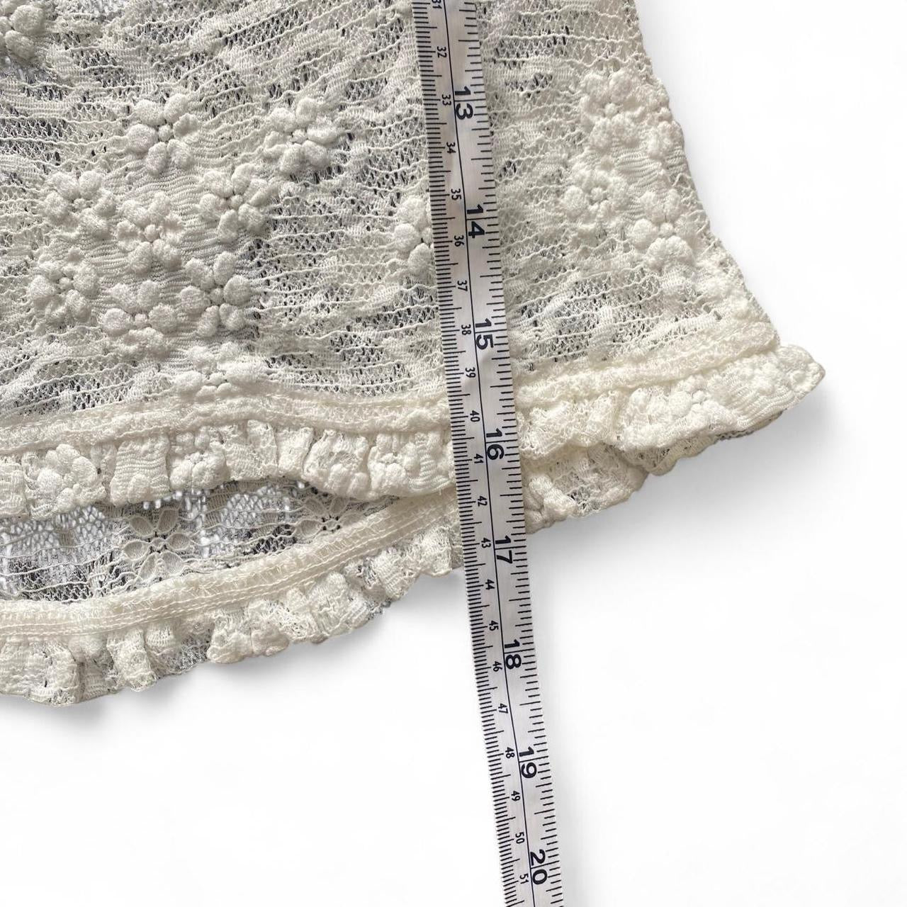 Cute Cream Motel lace top with ruffle details