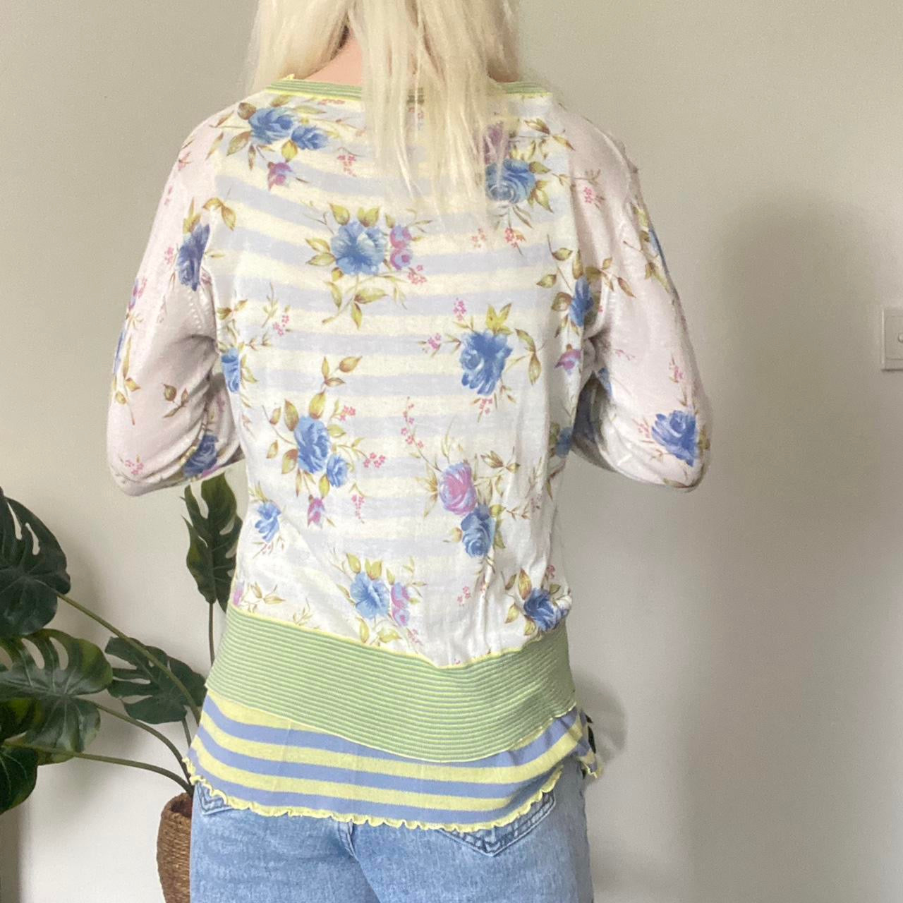 Y2K layered fairy floral top with ruffle hem