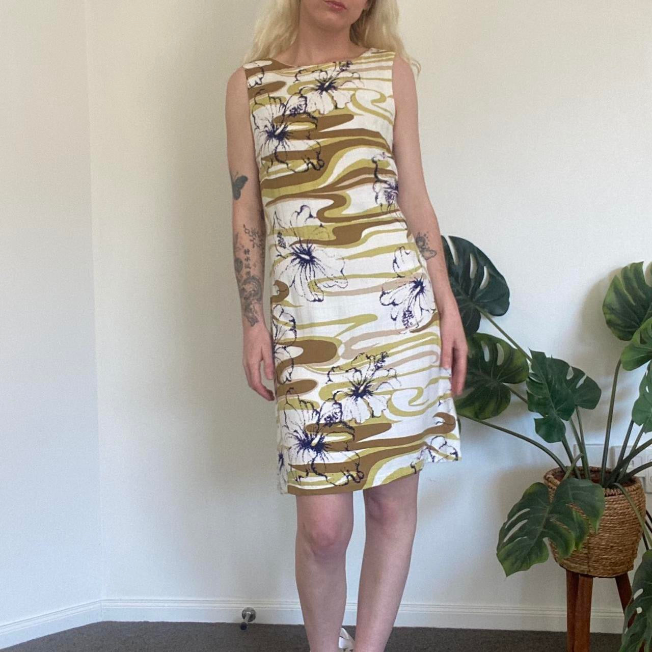 Vintage 60s style swirl floral mini dress