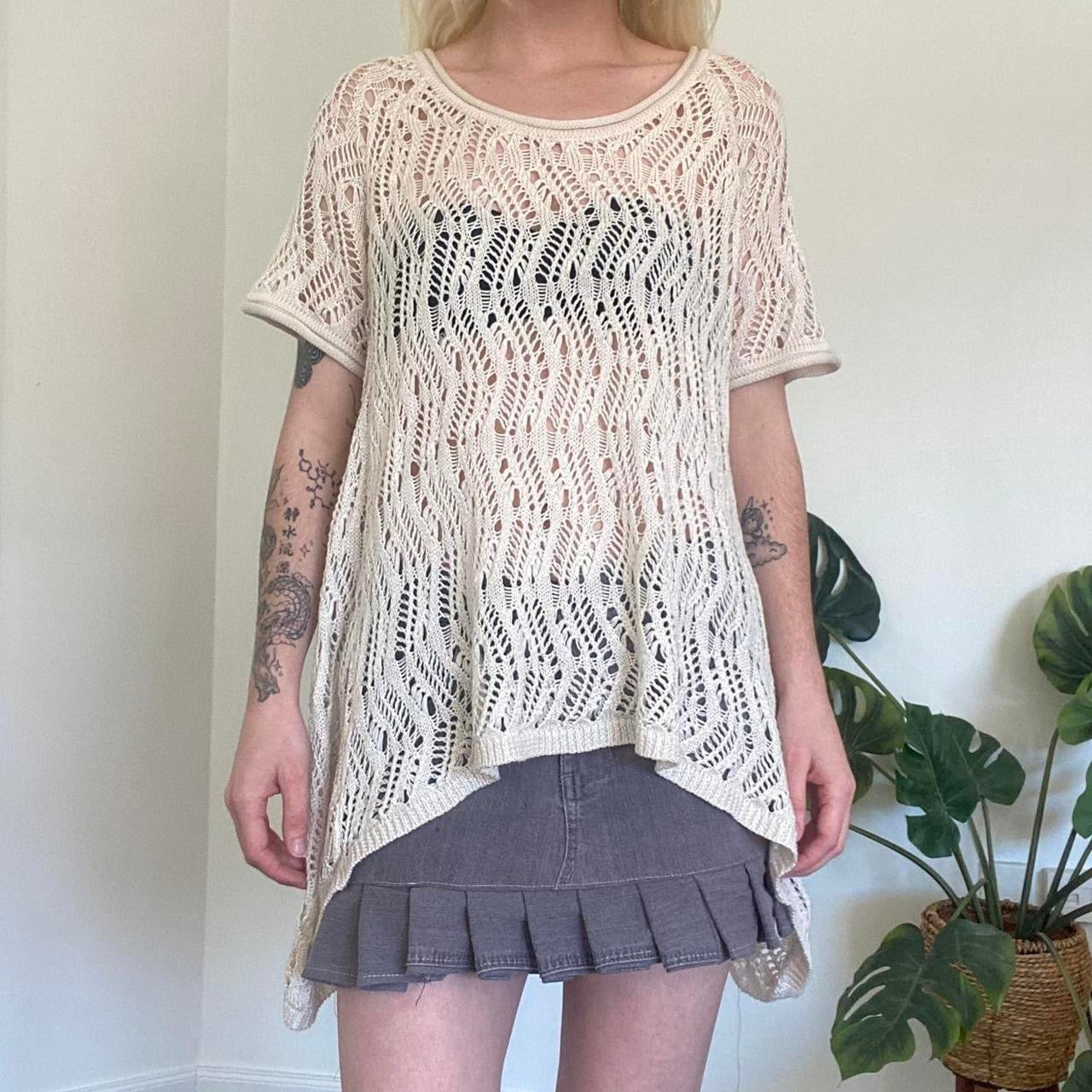 Beautiful Cream fairy crochet top