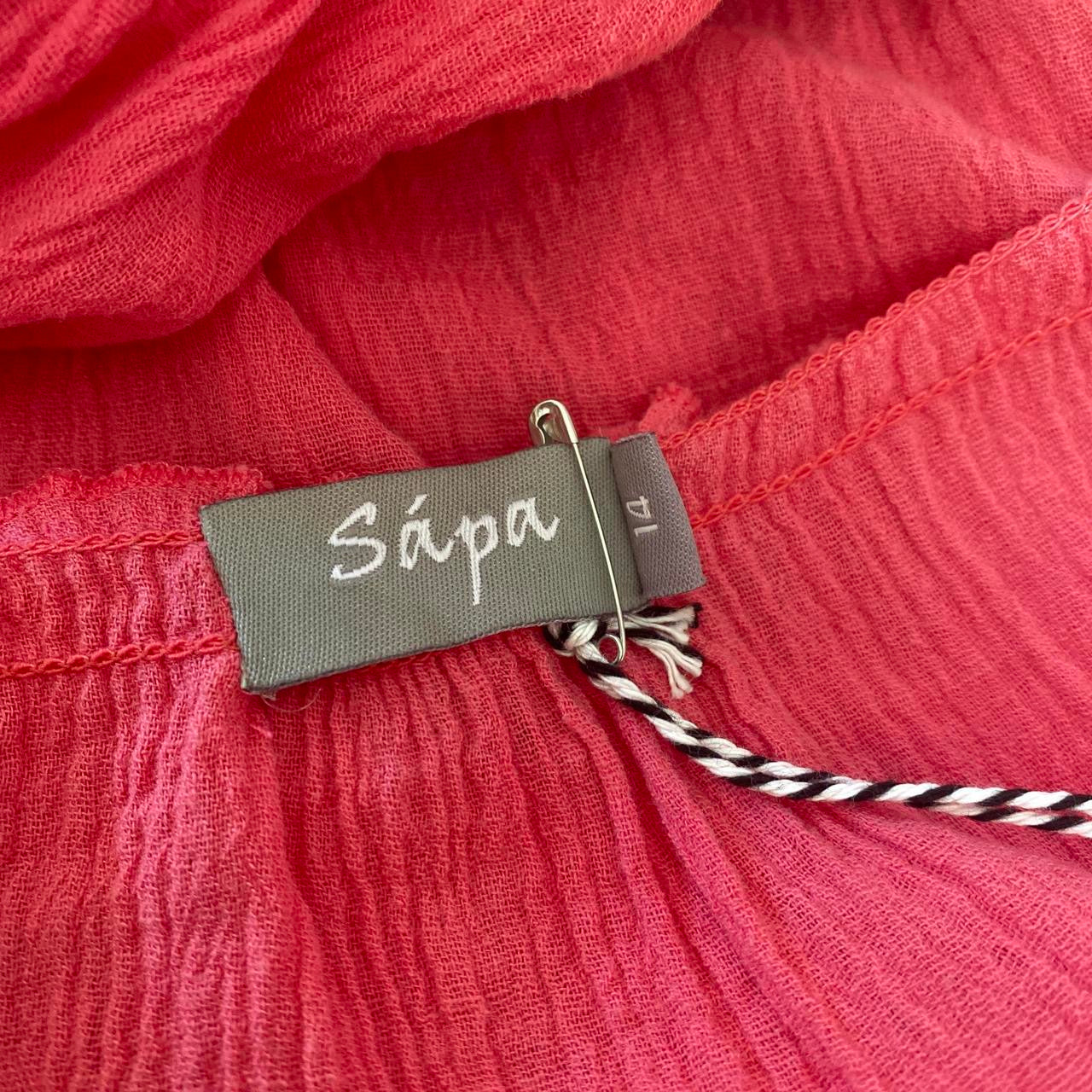 Y2K pink boho embroidery flowy top