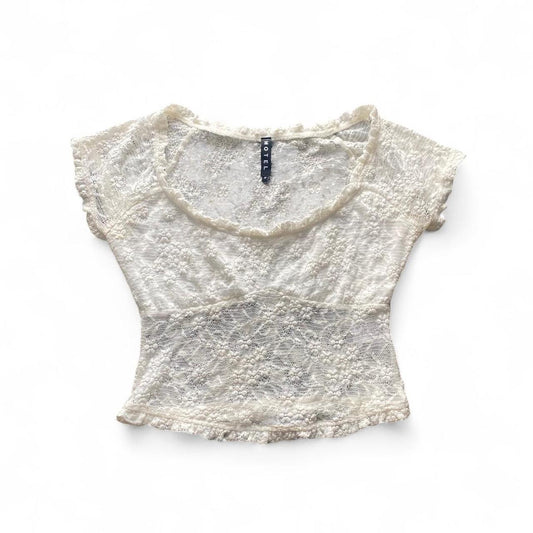 Cute Cream Motel lace top with ruffle details