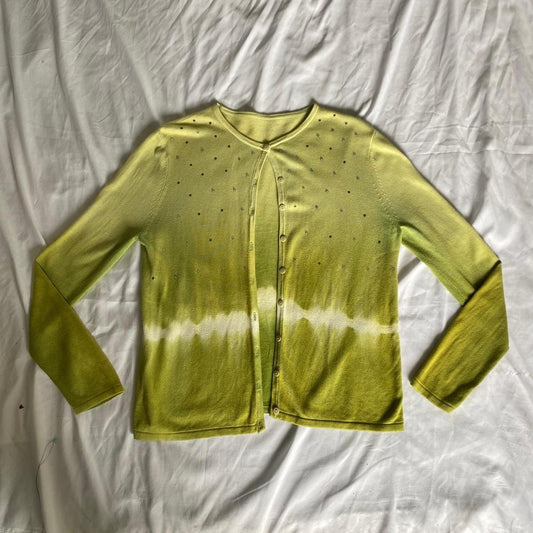 Green/White Tie Dye Cardi + tank top set