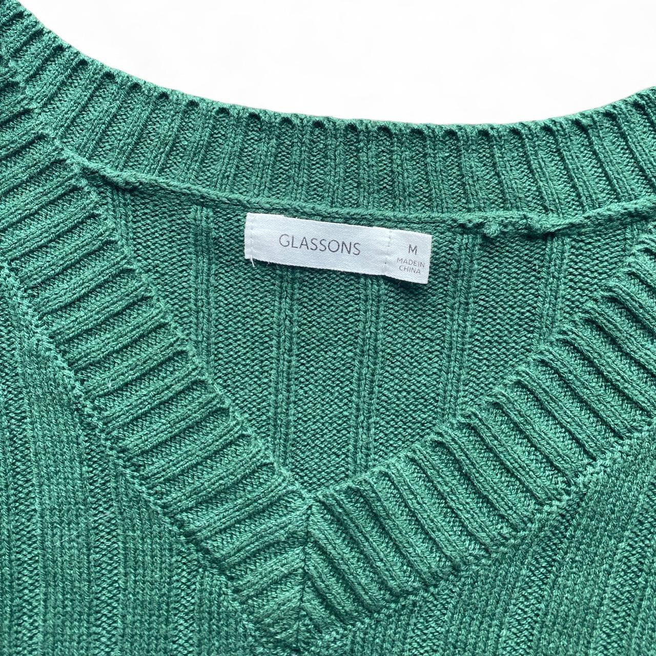 Green and white Striped jumper
