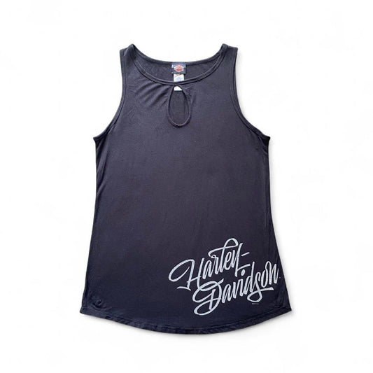 Harley Davidson black tank top with cool text graphics