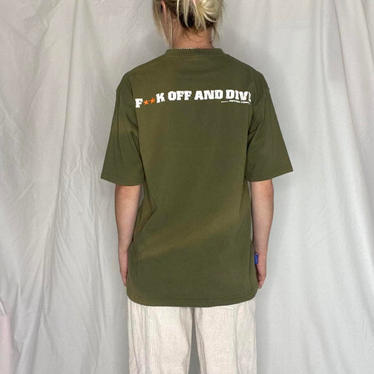 Khaki Green Surfer Graphic T-Shirt