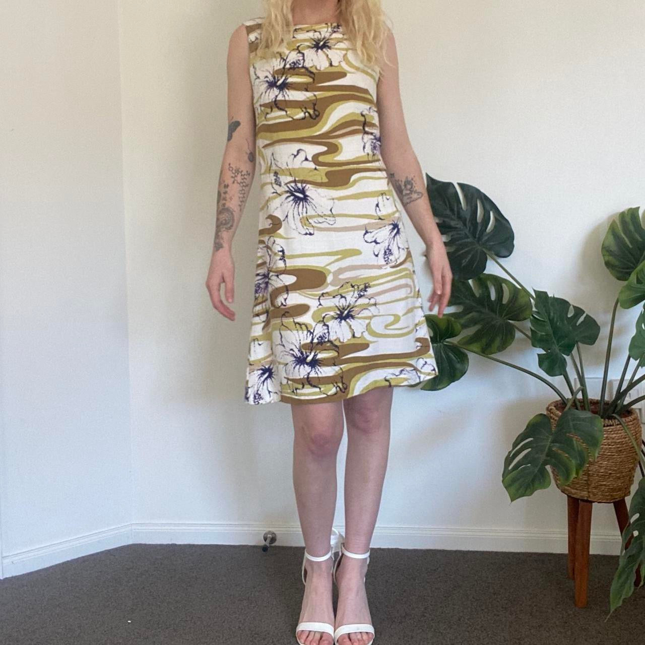 Vintage 60s style swirl floral mini dress