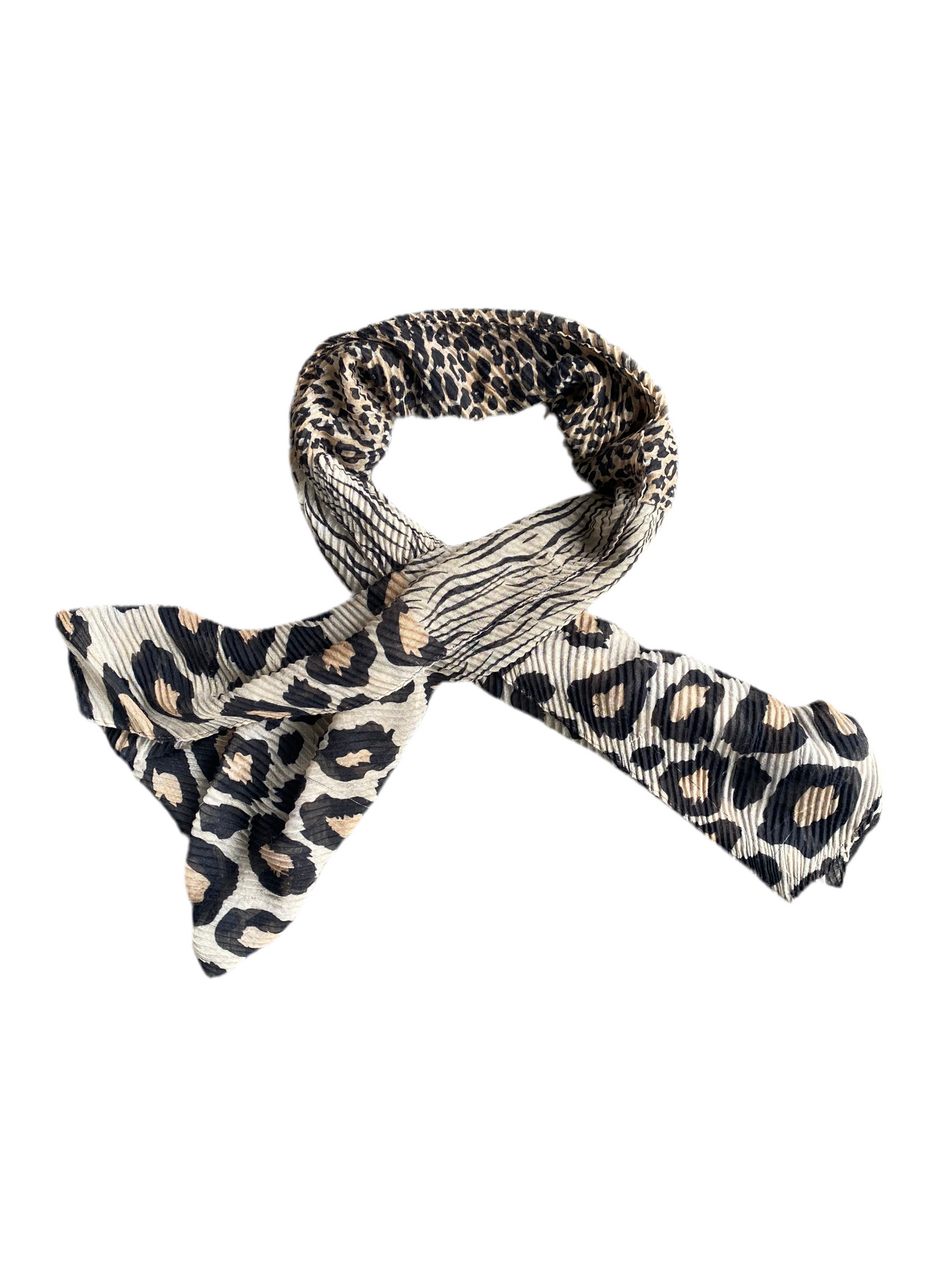 Amazing animal print pleated panel scarf!