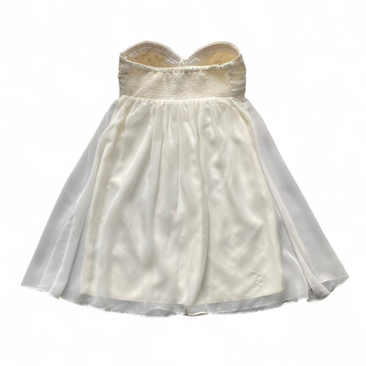 Cutest Y2K white strapless studded babydoll dress