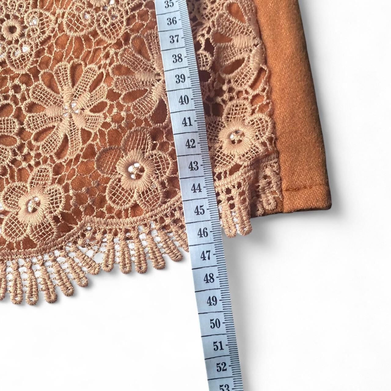 Cute Orange boho crochet mini skirt