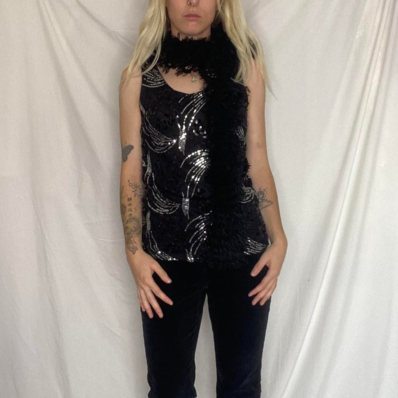 Black fluffy chunky Y2K scarf