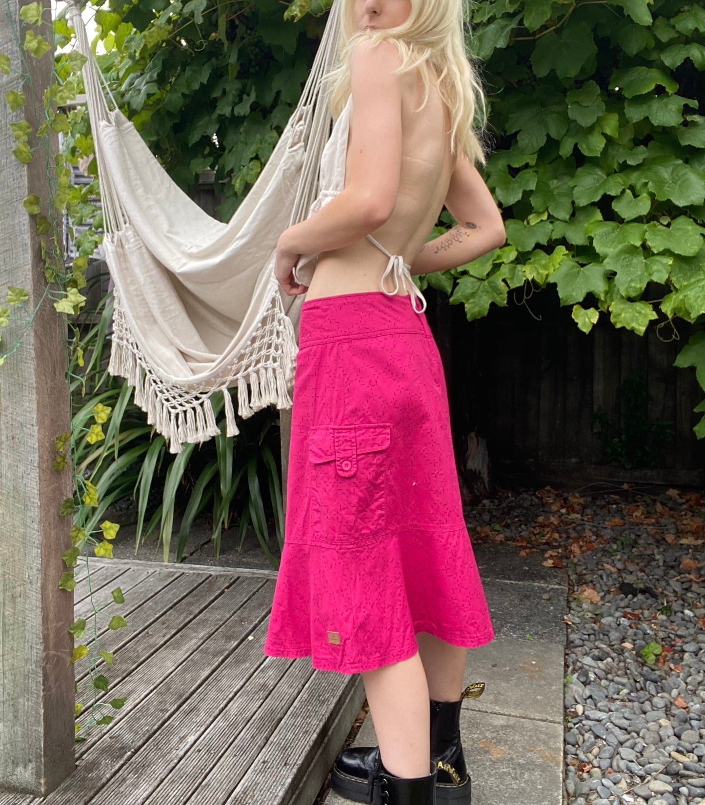 Kathmandu magenta pink midi skirt