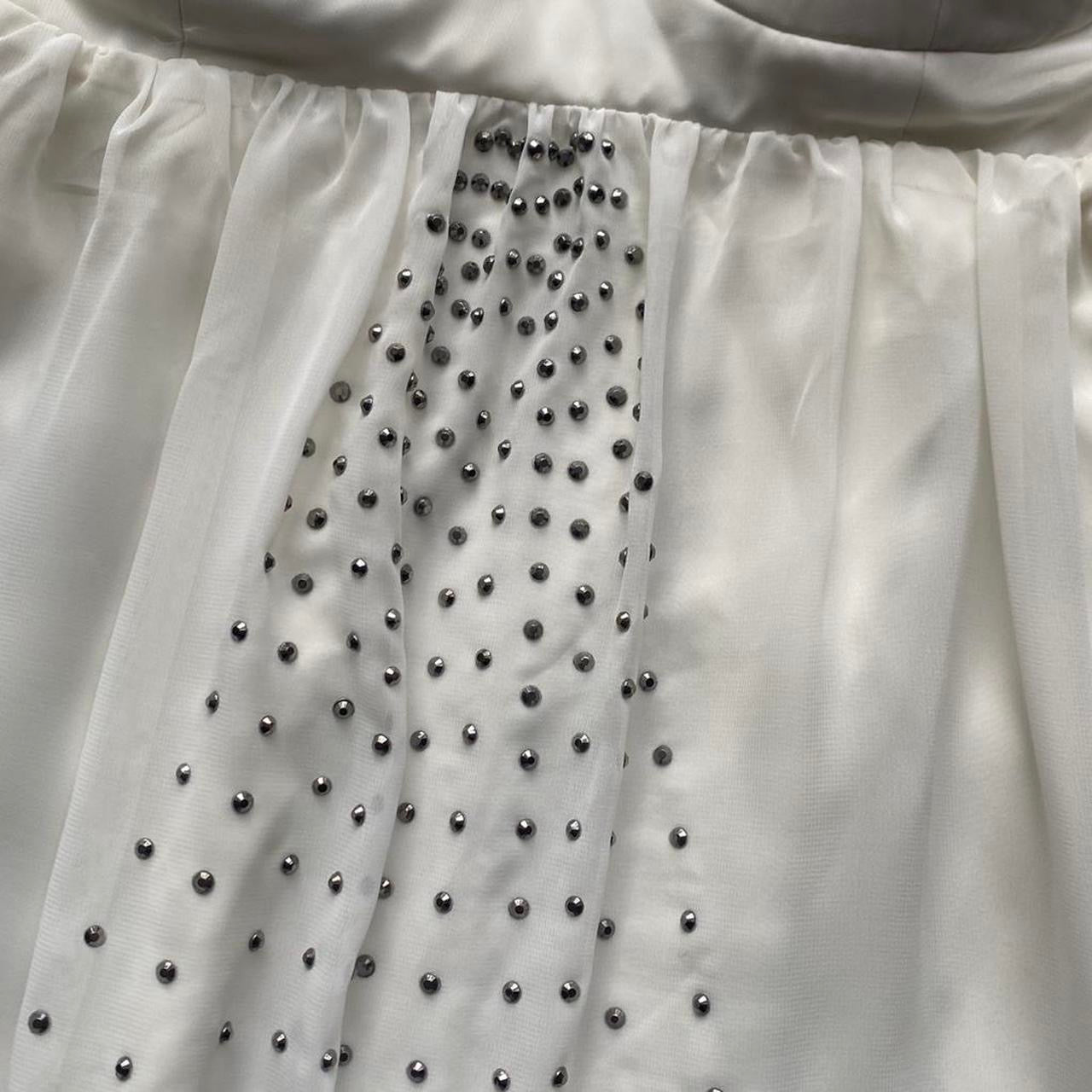Cutest Y2K white strapless studded babydoll dress
