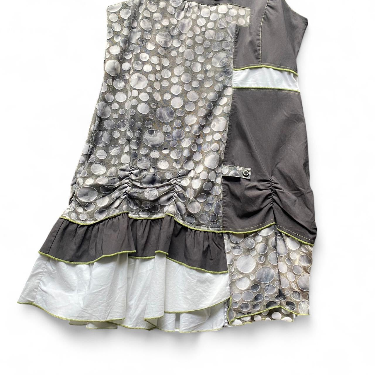Y2K Grey and white fairy layered frill dress
