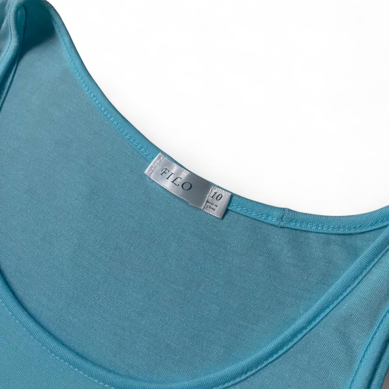 Baby Blue lace trim cotton mini dress