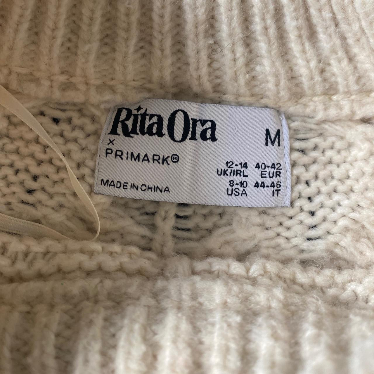 Chunky cropped cream knit sweater