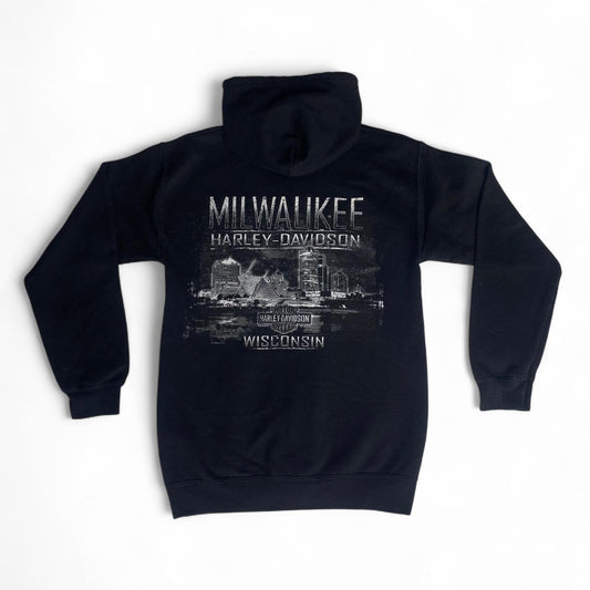 Harley Davidson black graphic zip up hoodie