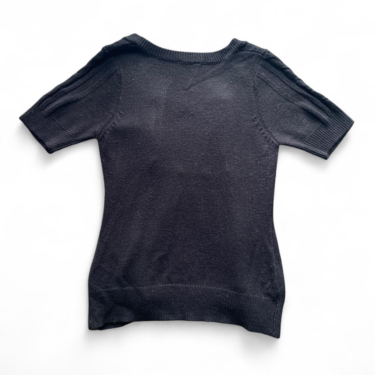 Cute Y2K layered polka dot knit top