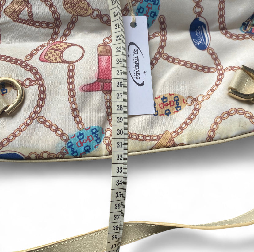 Amazing Y2K Gucci Cream charm print tote bag