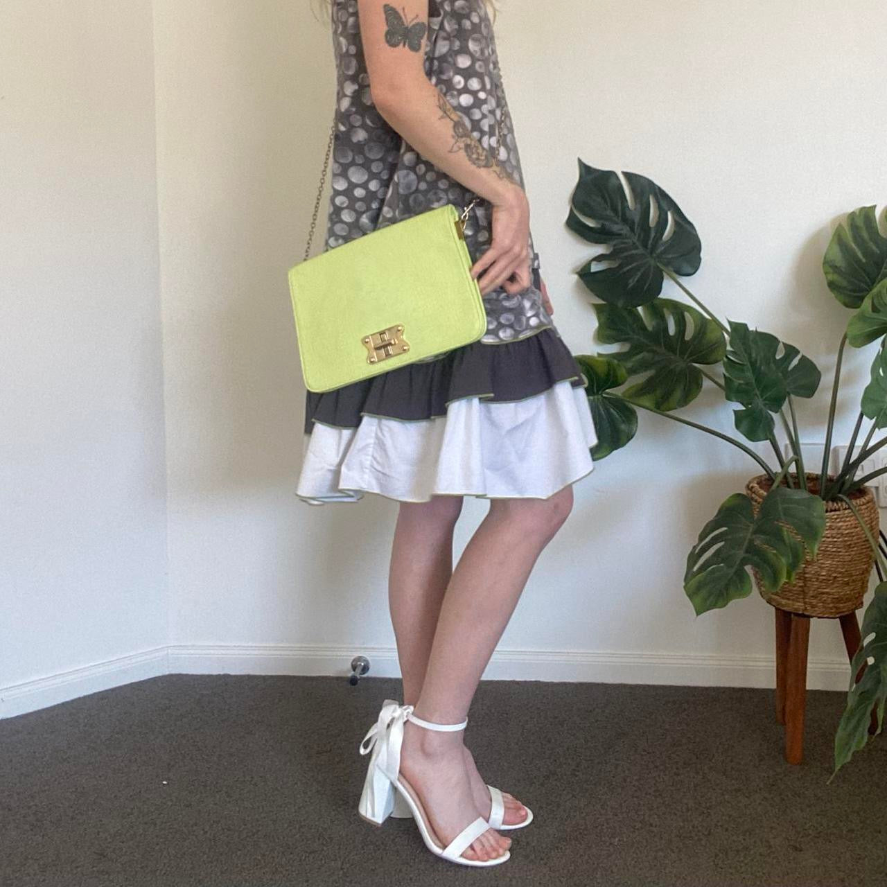 Y2K Green fairy shoulder bag with gold chain