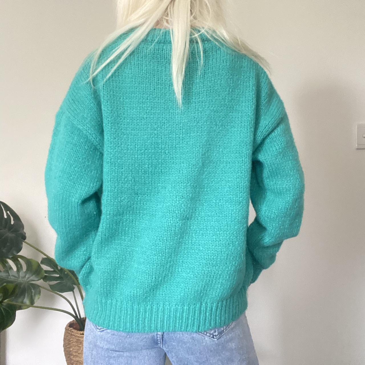 Cosy turquoise knit sweater!