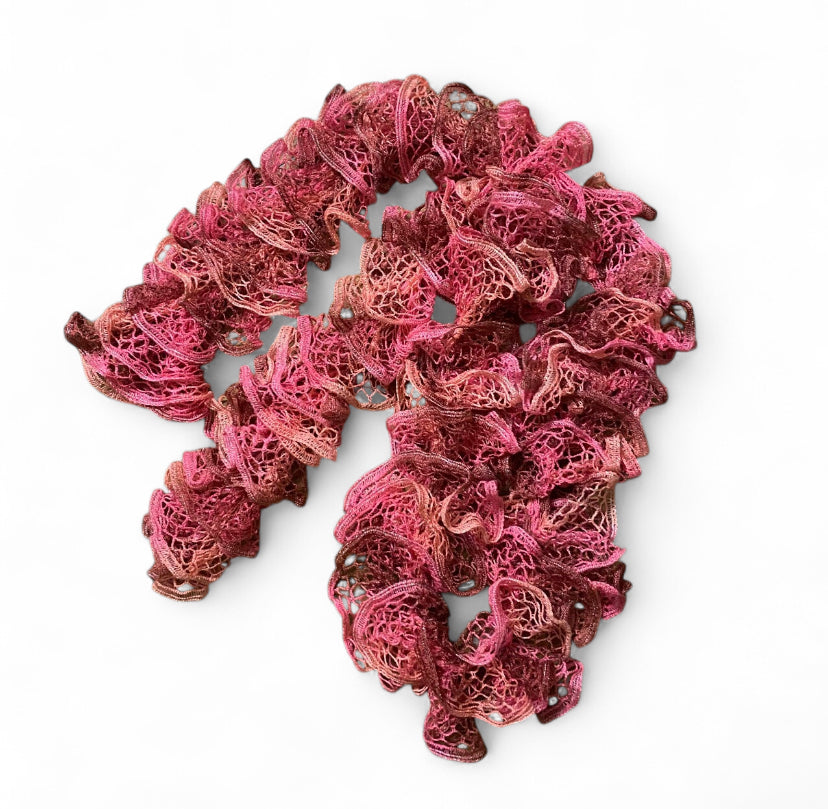 Y2K Pink ruffle scarf