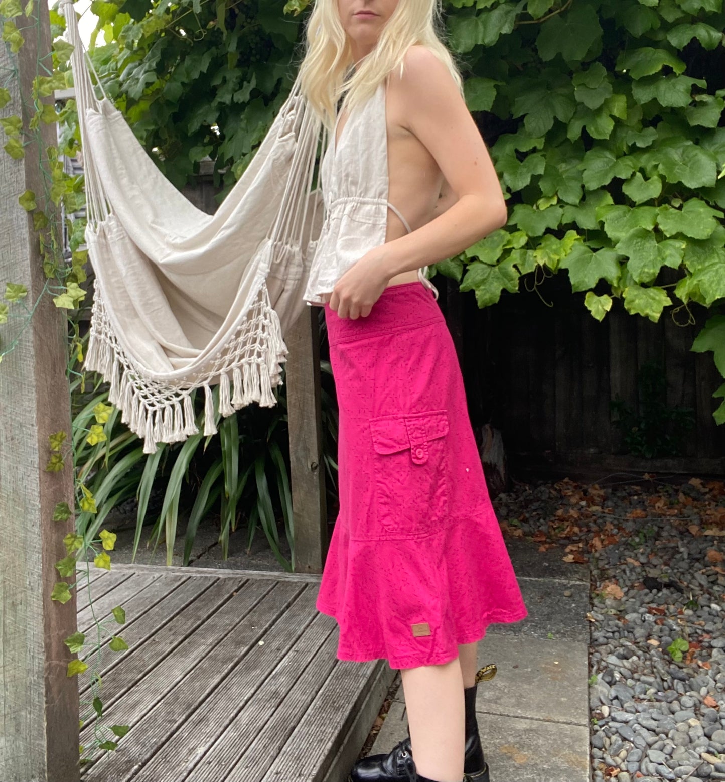 Kathmandu magenta pink midi skirt
