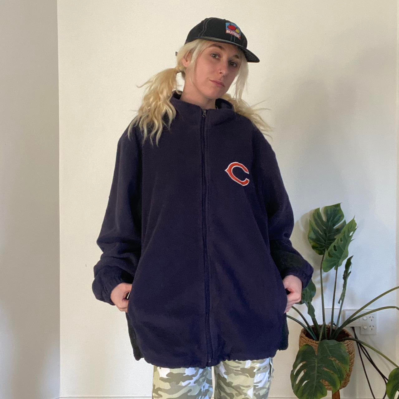 Vintage NFL Chicago Bears navy fleece zip up jacket!