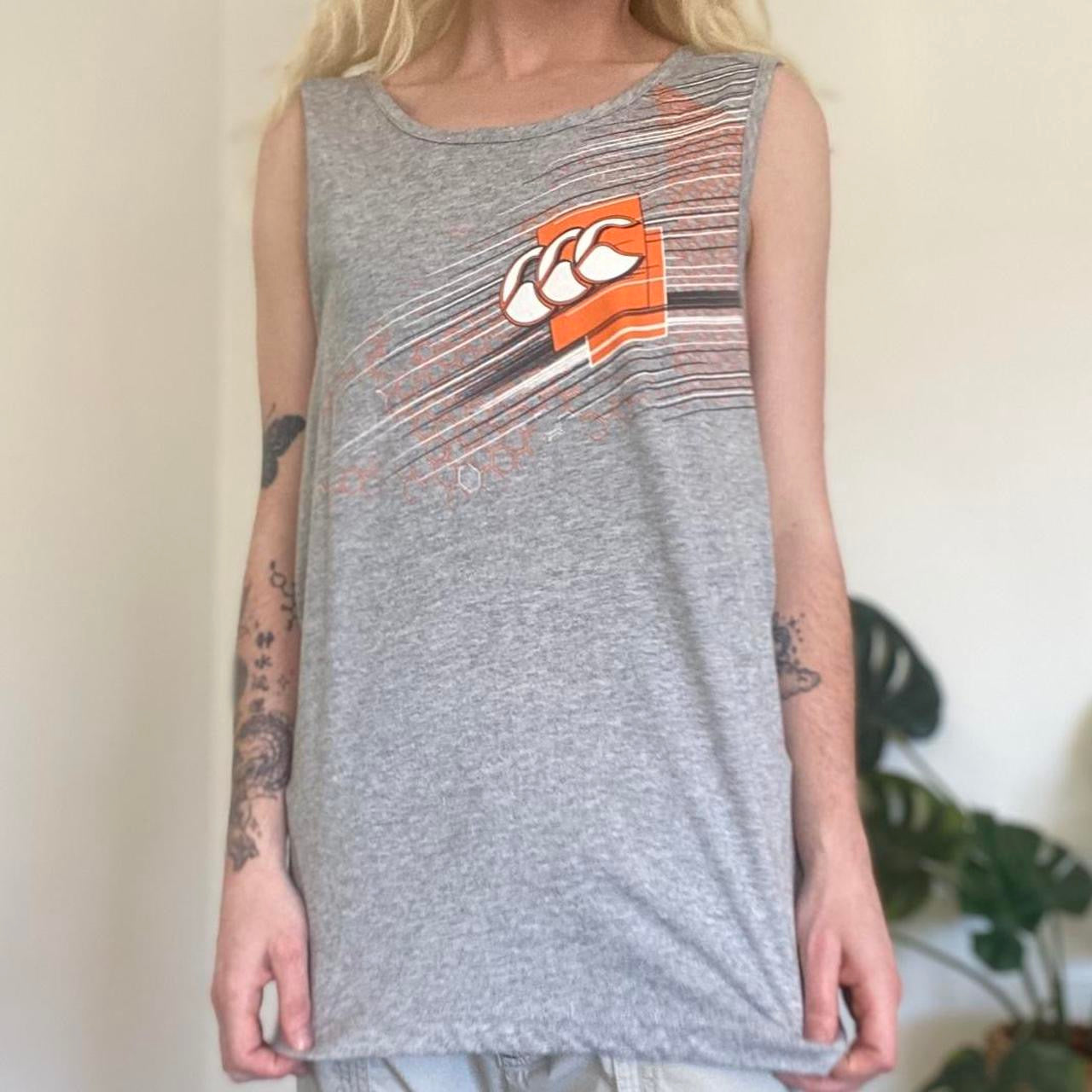 Y2K Grey Canterbury sportswear tank top