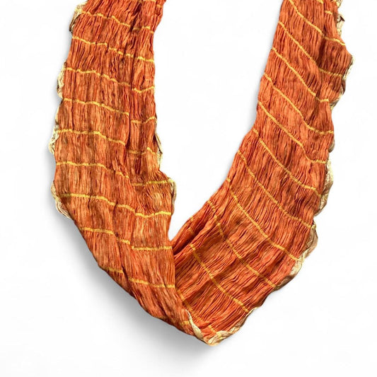 Boho style Orange ruched layered scarf/head scarf