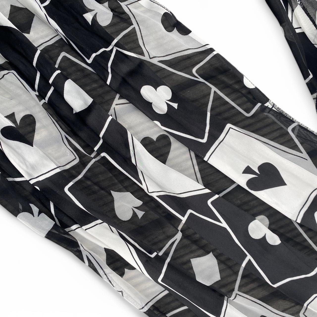 Black and white pleated silk Scarf