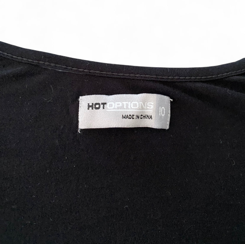 Black Hot Options cardigan with tie front detail