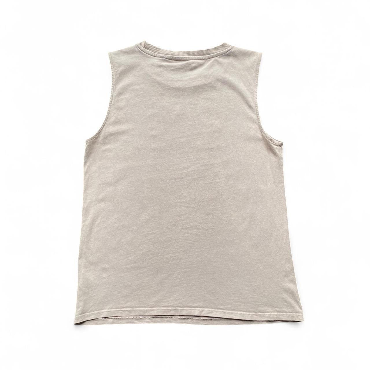 Y2K beige tank with cool street art graphic