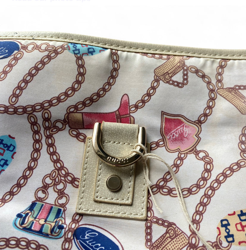 Amazing Y2K Gucci Cream charm print tote bag