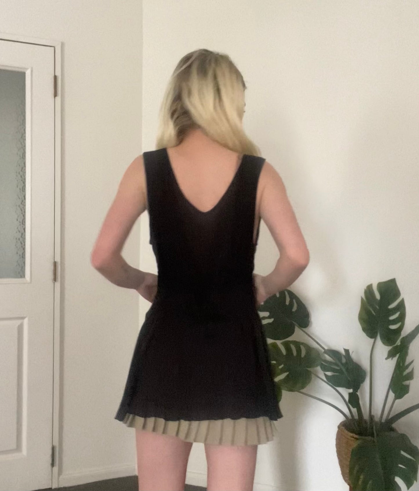 Beautiful Y2K black babydoll lace tie up top
